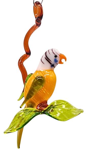 Hängevogel - Wellensittich auf Ast /klein (gelb-grün)